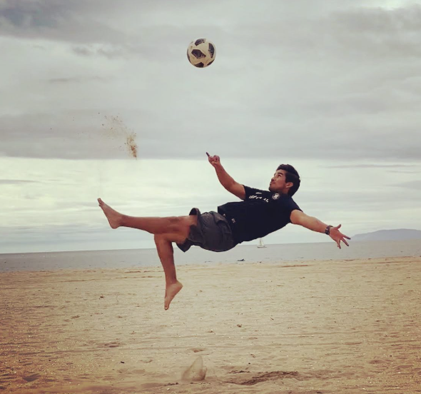 Coach Omar bicycle kick